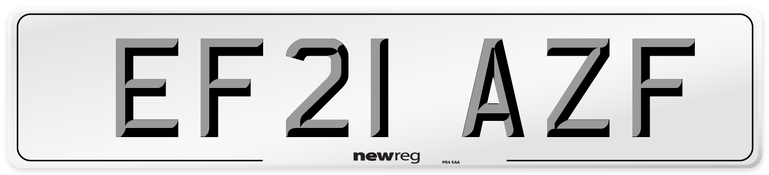 EF21 AZF Number Plate from New Reg
